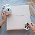 Personalized Linen Wedding Guest Book 60 or 100 Pages. Custom Polaroid Reception Guestbook. Engraved Wedding Album product logo