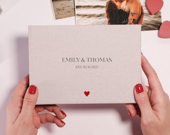 Personalisiertes Fotoalbum für 10x16 Fotos. Liebesgeschichte Album. Personalisiertes Jahrestagsgeschenk für Sie und Ihn, Paarfotoalbum