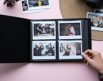 Personalisiertes Instax breites Fotoalbum für 160 Fotos. Polaroid Fotoalbum mit Hüllen. Personalisiertes Fujifilm Instax Wide Album