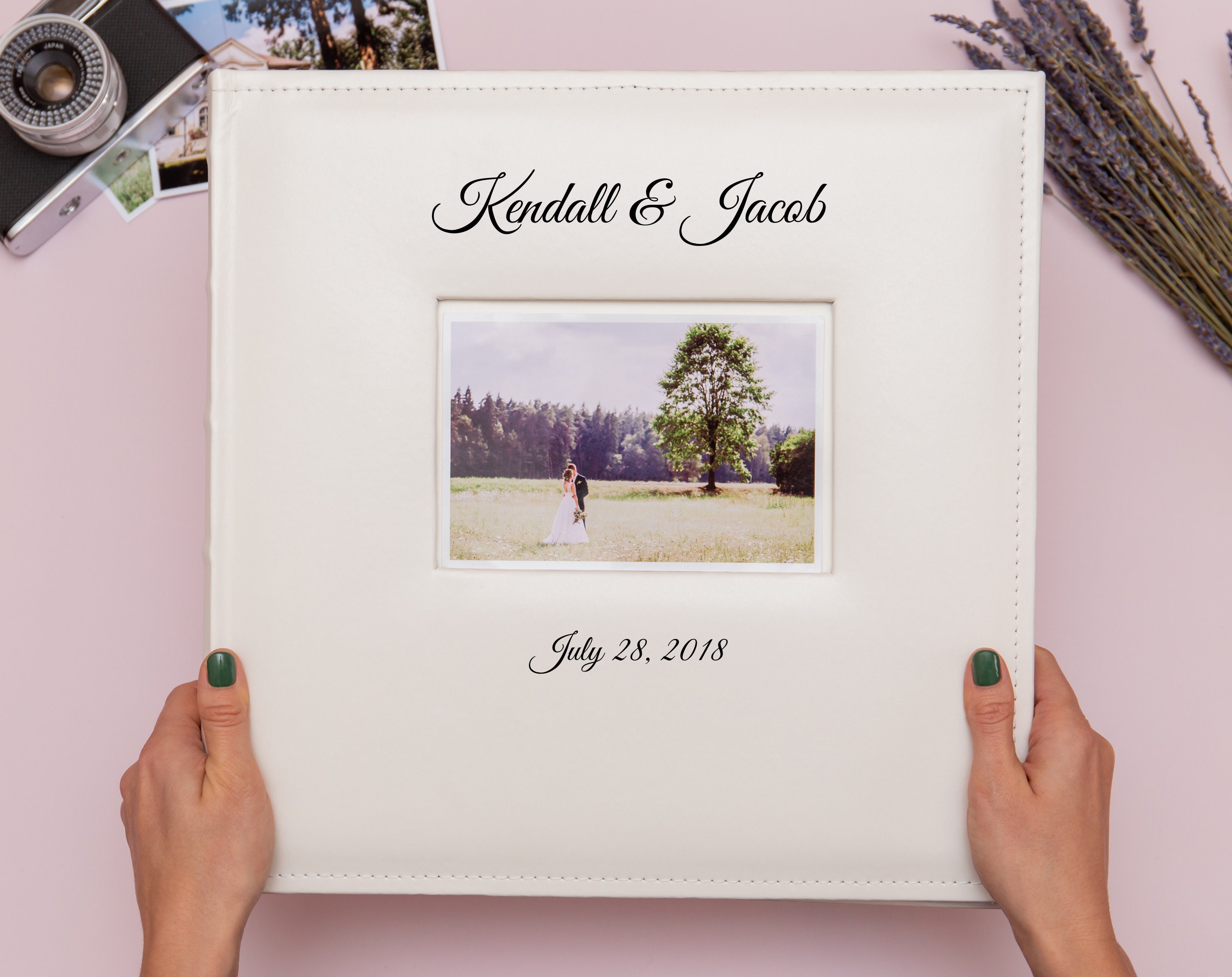 Towdah Perez 600 Pockets XL Vegan Leather Wedding Photo Album. 3.5x5 4x6 5x7  Photo Album With Refillable Pages Gift Box. Family Anniversary 