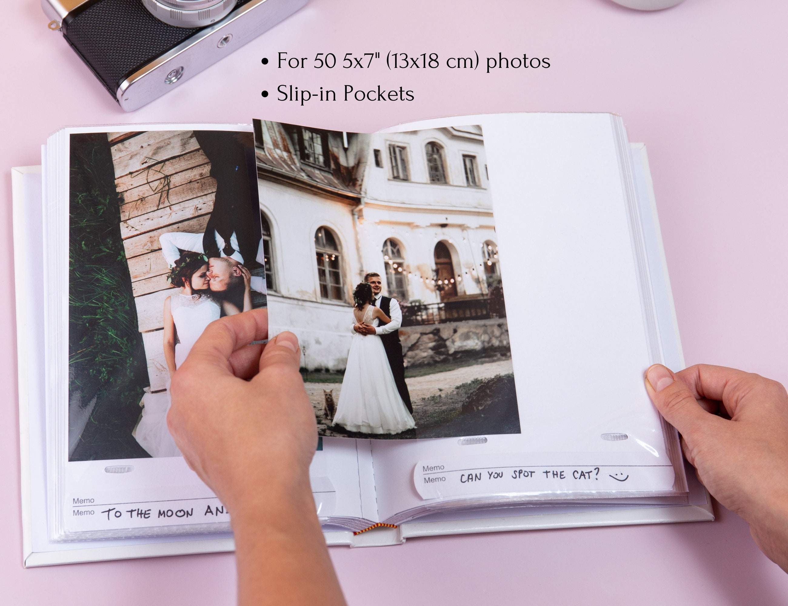 Personalized 4x6 Photo Album for 500 Photos. Large Wedding Photo Album With 500  4x6 Slip-in Sleeves. Vertical and Horizontal Photo Pockets 
