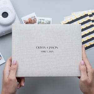 Livro de Convidados de Casamento Personalizado 36 Páginas. Livro de Convidados de Casamento Personalizado em Linho. Álbum de Despedida de Solteira. Álbum de Chá de Panela. Livro de Convidados Instax
