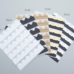 Fotoecken-Aufkleber. Set 108 Stück Selbstklebende Vintage Fotoecken für Scrapbooking und Fotos. Schwarz, Weiß, Kraft, Gold, Silber.