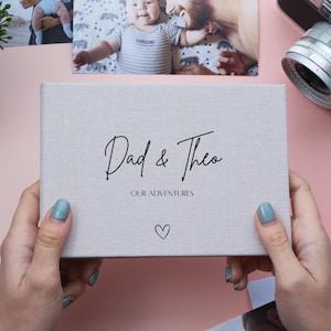 Personalized Father's Day Photo Album For 36 4x6 Photos. Linen Dad Photo Album. Gift For Dad. Custom Father Day Gift. Dad and Me Photo Album