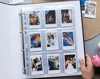 Personalisiertes Instax Mini Fotoalbum. Binder Polaroid Fotoalbum mit Einsteckhüllen, persönliches Hochzeits-Sammelalbum. Für 90 - 540 Fotos