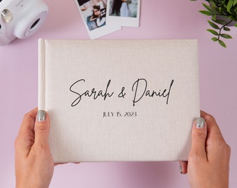 Personalized Wedding Guest Book 36 Pages. Custom Guest Book with Linen Cover. Wedding Photo Album. Wedding Signing Book. Instax Guest Book.