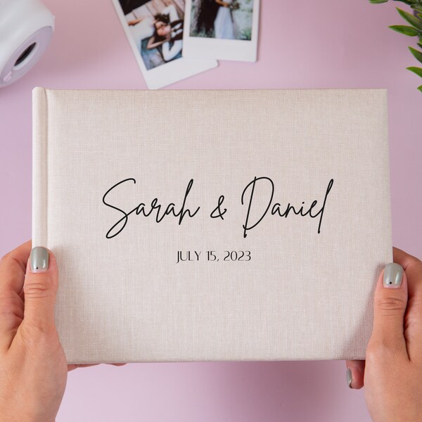 Linen Guest Book Etsy