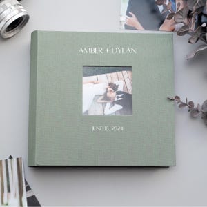 Spersonalizowany album na 200 zdjęć 4x6. Album lniany, 200 rękawów. Wsuwany album kieszonkowy 10 x 15 cm. Spersonalizowany prezent. Spersonalizowany album ślubny