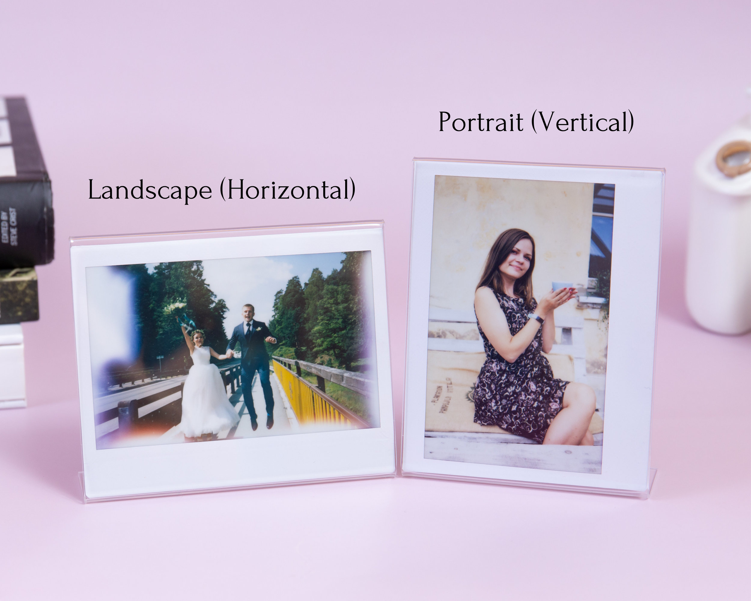 Polaroid Hi-Print 2X3 Paper Cartridge, 20 sheets + Photo Album, Holds 64  Photos, Blush Pink Glitter with Hanging Photo Frames for Polaroid Prints