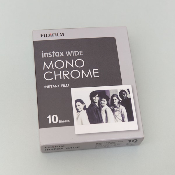 Fujifilm Instax Wide Monochrome Film 10 Sheets. Instant Film White Border. For Fujifilm Instax 100, 210, 300, 500AF, Lomo Instant