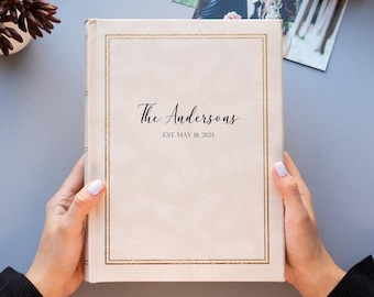 Personalisiertes Lederfotoalbum 4x6 200 Fotos. Personalisiertes Hochzeitsalbum mit Hüllen. Graviertes Hochzeitsfotobuch für 10 x 15 cm Fotos