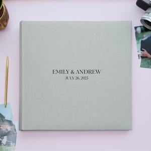 Personalized Linen Wedding Photo Album: 500 4x6 Slip-In Photos. Custom album with Sleeves 10x15 cm