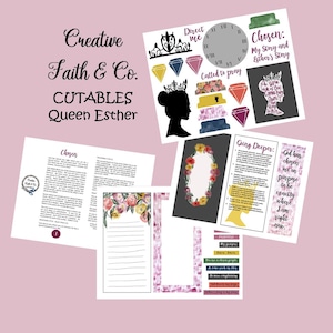 Bible Journaling Printable Devotion Kit - Chosen: The Story of Esther  (Creative Faith Cutables)