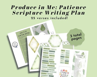 Scripture Writing Plan - Fruit of the Spirit: PATIENCE - Bible Journaling Printable Devotion Kit (Creative Faith Cutables)