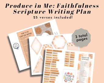 Scripture Writing Plan - Fruit of the Spirit: FAITHFULNESS - Bible Journaling Printable Devotion Kit (Creative Faith Cutables)