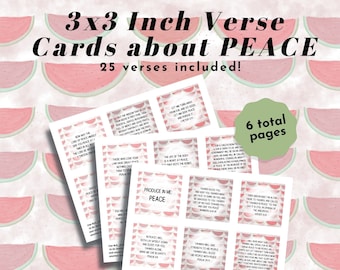 Fruit of the Spirit PEACE Printable Verse Cards 3x3 inches | Produce in Me Collection (Creative Faith Cutables)
