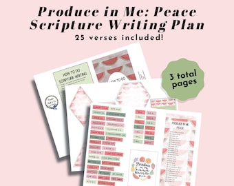 Scripture Writing Plan - Fruit of the Spirit: PEACE - Bible Journaling Printable Devotion Kit (Creative Faith Cutables)