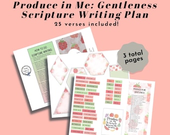 Scripture Writing Plan - Fruit of the Spirit: GENTLENESS - Bible Journaling Printable Devotion Kit (Creative Faith Cutables)