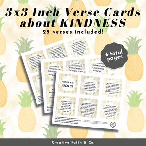 Tarjetas de Versículos Imprimibles de BONDAD del Fruto del Espíritu 3x3 pulgadas / Colección Produce in Me (Cutables de Fe Creativa)