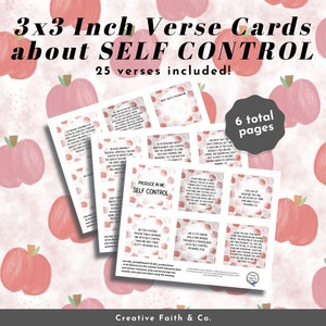 Fruit of the Spirit SELBST KONTROLLE Druckbare Vers Karten 10x10cm | Produzieren Sie in mir Kollektion (Creative Faith Cutables)