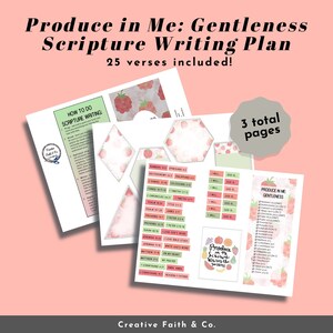 Schrift-Schreibplan - Frucht des Geistes: GENTLENESS - Bibel Journaling druckbares Devotion Kit (Creative Faith Cutables)