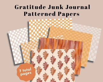 Gratitude Junk Journal Patterned Papers | Checkered Papers (Creative Faith Cutables)