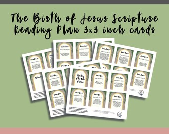 The Birth of Jesus Printable Verse Cards Advent Scripture Reading Plan 3x3 inches (Creative Faith Cutables)