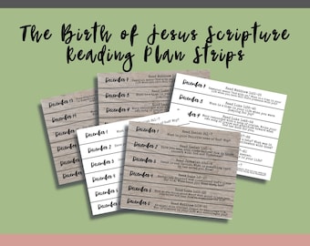 The Birth of Jesus Advent Christmas Scripture Reading Plan STRIPS for making a paper chain (Creative Faith Cutables)