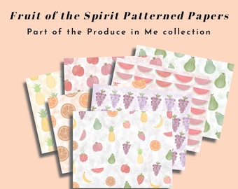 Fruit of the Spirit Patterned Papers | Produce in Me Collection (Creative Faith Cutables)