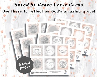 Saved by Grace Printable Verse Cards 3x3 inches (Creative Faith Cutables)