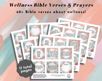 3x3 inch Wellness Verse & Prayer Cards Printable