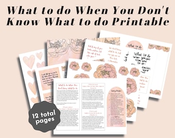 What to do When you Don't know What to Do - Floral Scripture writing Bible Journaling Verse Cards Patterned Papers Printable