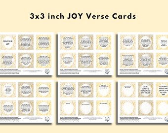Fruit of the Spirit JOY Printable Verse Cards 3x3 inches | Produce in Me Collection (Creative Faith Cutables)