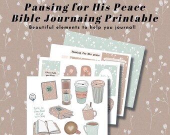 Pausing for His Peace Bible Journaling Artwork Printable (Creative Faith Cutables)