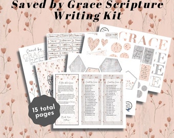 Saved by Grace Lent Scripture Writing Plan - Bible Journaling Printable Kit (Creative Faith Cutables)