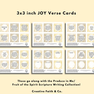 Fruit of the Spirit FREUDE druckbare Vers Karten 10x10cm | Produzieren Sie in mir Kollektion (Creative Faith Cutables)