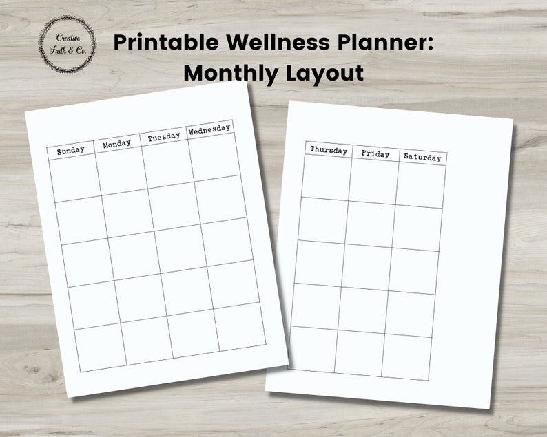 Printable Wellness Planner Calendar Happy Planner Printable-Agenda-Printable Planner Bundle image 5