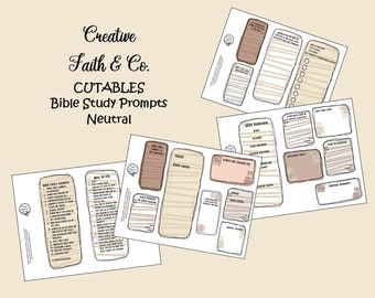 How to Study the Bible - Neutral Bible Journaling Prompts Printable (Creative Faith Cutables)
