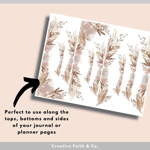May include: Printable digital planner stickers with a watercolor floral design in shades of brown, beige, and pink. The stickers are perfect for adding a touch of elegance to your planner pages.