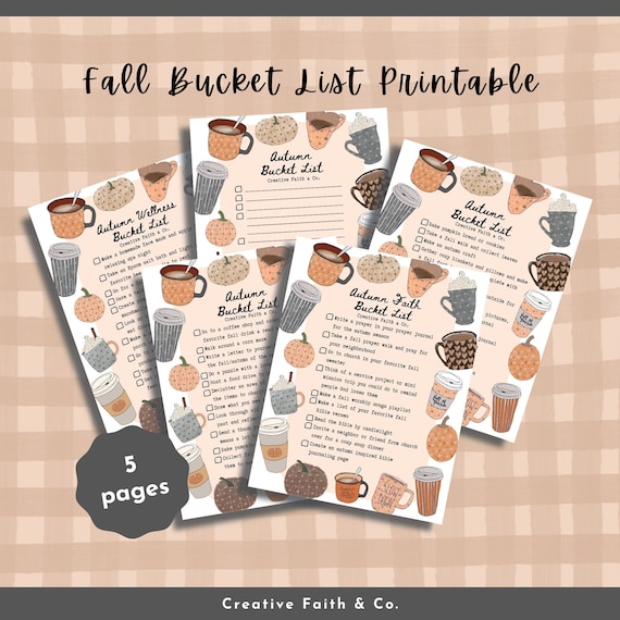Fall Bucket List Printable | Autumn Bucket List Printable | Autumn Planner Printable (Creative Faith Cutables)