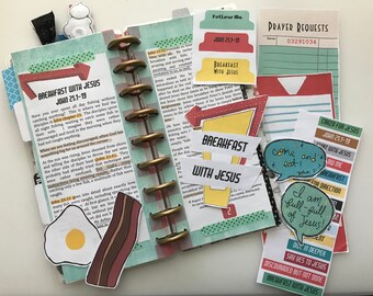 Zestaw do drukowania dziennika biblijnego - Śniadanie z Jezusem (Creative Faith Cutables)
