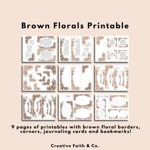 Florais Marrons: Versículos sobre Paz e Descanso - Diário Bíblico para Impressão (Creative Faith Cutables)