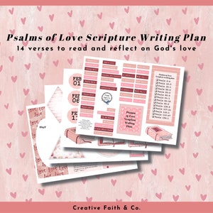 Psalms of Love Scripture Writing Plan: Volume 1 - Bible Journaling Printable Devotion Kit (Creative Faith Cutables)