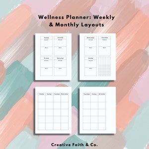 Printable Wellness Planner Calendar Happy Planner Printable-Agenda-Printable Planner Bundle image 10