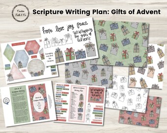 Gifts of Advent Scripture Writing Plan - Bible Journaling Printable (Creative Faith Cutables)