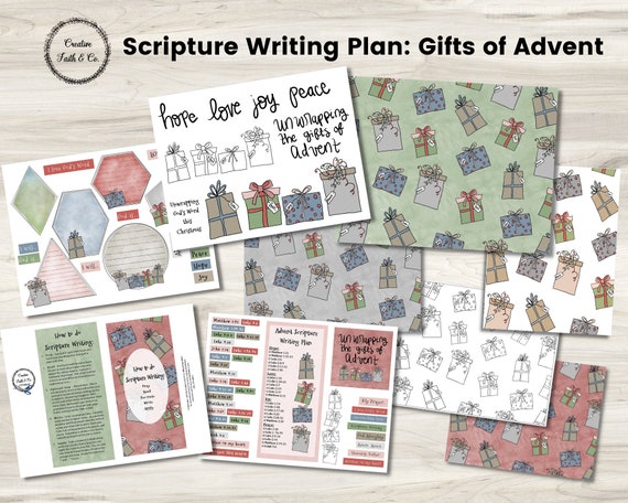 Gifts of Advent Scripture Writing Plan Bible Journaling Printable