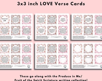 Fruit of the Spirit LOVE Printable Verse Cards 3x3 inches | Produce in Me Collection (Creative Faith Cutables)