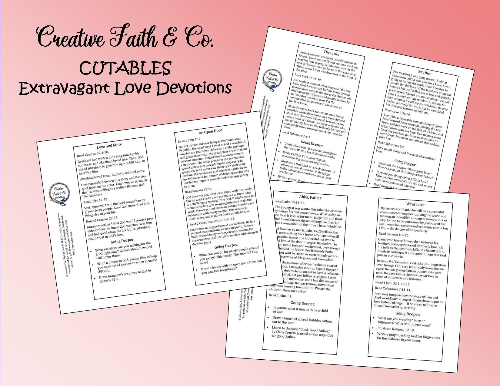 Bible Journaling Printable Devotion Journal Kit - Extravagant Love ...