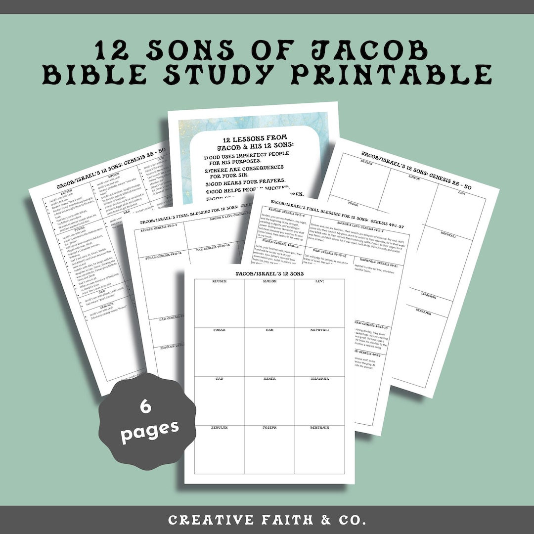 12 Sons of Jacob Bible Study Notes Printable How to Study the Bible