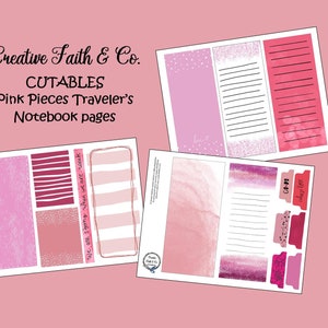 Bible Journaling Printable Pink Pieces Traveler's Notebook Pages and Papers Creative Faith Cutables image 1